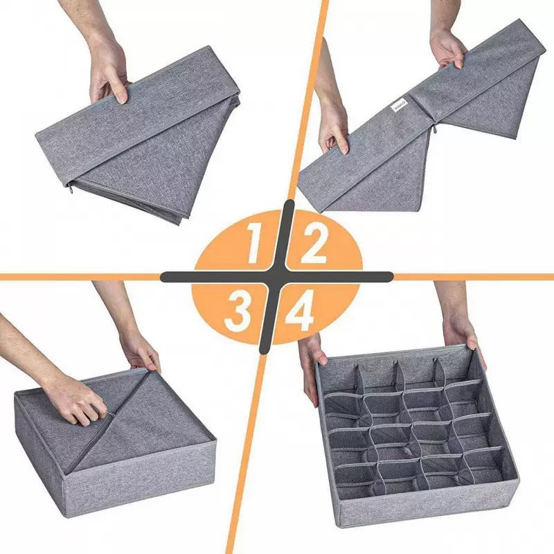 Cationic Storage Household Three-piece Foldable Organizing Box Underwear Panties Socks Clothing Storage Box