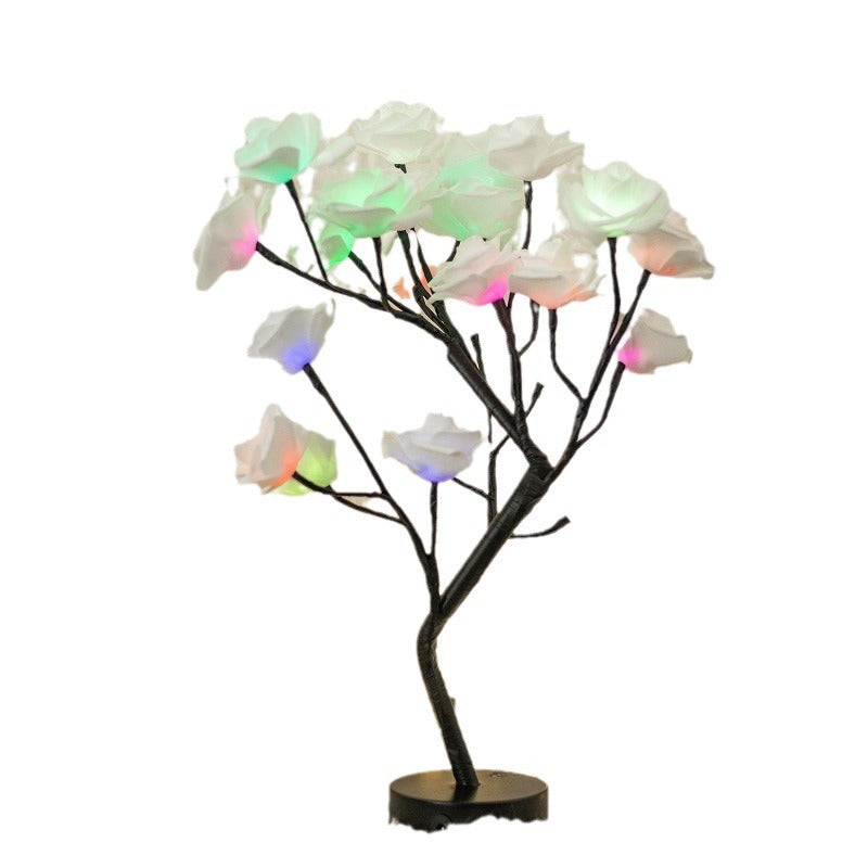 LED rose flower lamp colorful synchronous color-changing small lantern battery box USB dual-purpose simulation Valentine's Day luminous gift