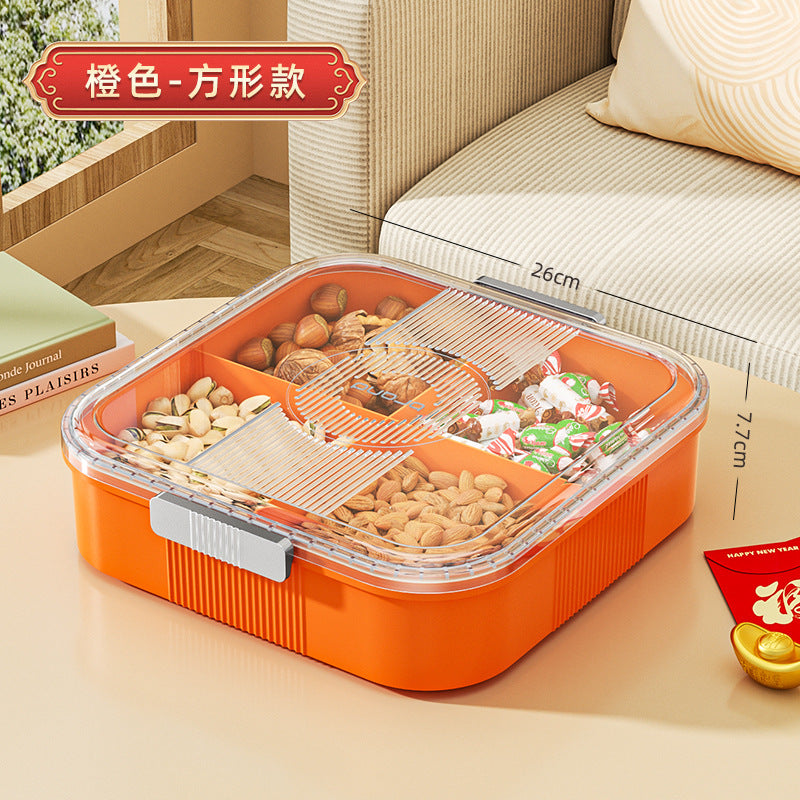Fruit platter living room for home candy box coffee table fruit platter multi-layered grid festive nuts snacks transparent dried fruit box