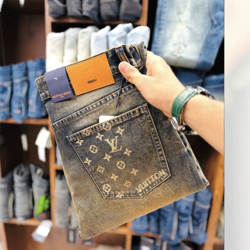 Menjeanscargo jeansnew arrivalstraight-legjeansaccessible luxury high-end pants wholesalemen jesns