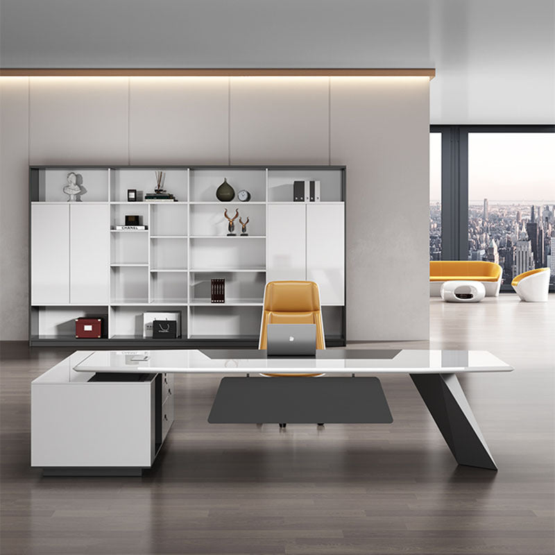 Accessible luxuryclassy sense paint boss desk office desk casual modern fashion executive desk office furniture table and chair combination