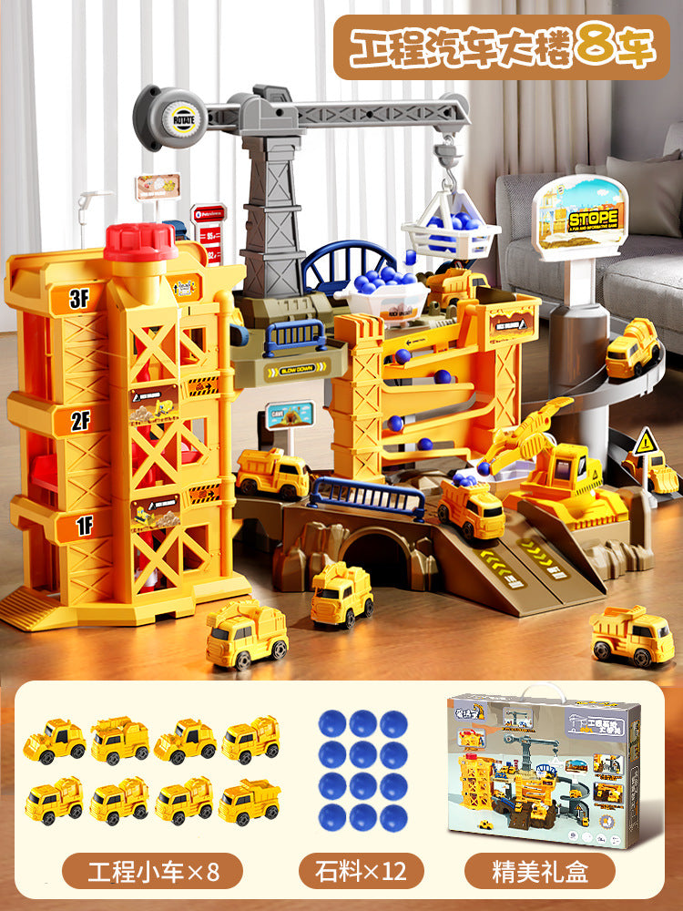 Construction track car sliding train parking lot car rush adventure 3 years old 4 boys educational kids toys