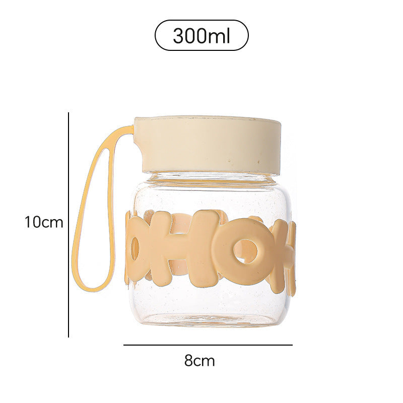 Letter internet celebrity fat cup glass ins style female high-looking easy to carry water cup mini small gift cup