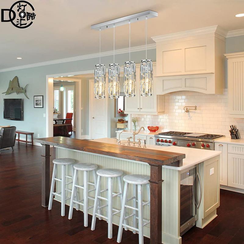 2023 new  light luxury crystal restaurant light American industrial wind plug-in chandelier bar three-head long iron