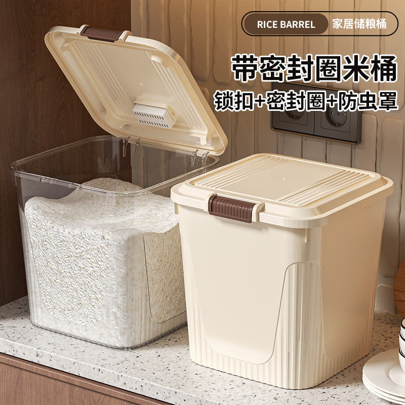 Storage tank for multigrain flour bucket 5kg 10kg Food grade rice tank Sealed insect-proof and moisture-proof 25kg Household rice bucket