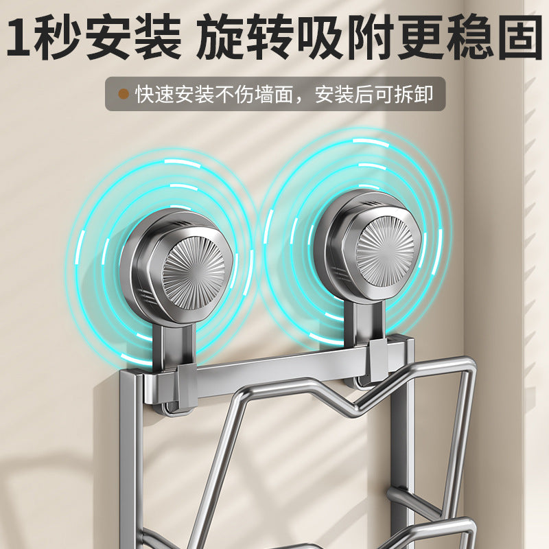 Pot lid rack hanger kitchen lid artifact non-punching carbon steel strong suction cup storage rack wholesale