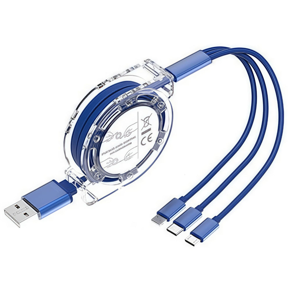 Logo telescopic data cable one to three-in-one car mobile phone gift charging cable suitable for apple android typec