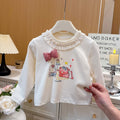 Spring new arrivalgirlfashionsweatshirtkidsoutwearlong sleevesfashionable bottom baby girltopst-shirt children's clothing trendy t