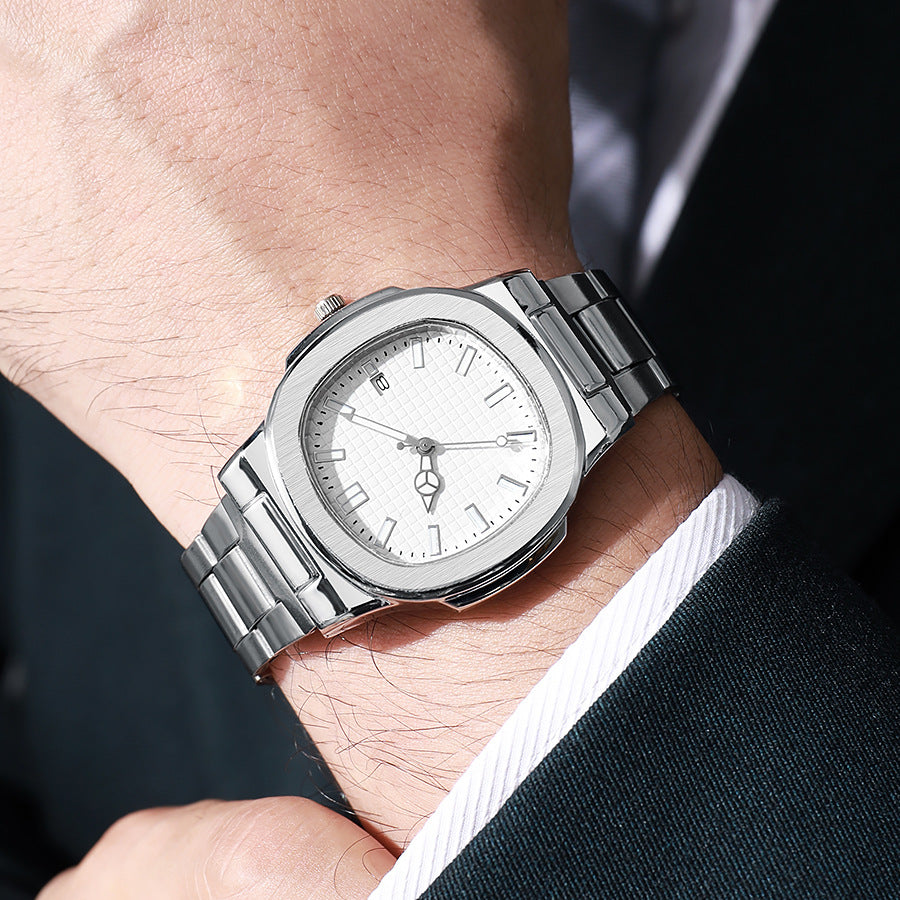 2025 new square sports calendar steel band watch men's quartz wristwatch - direct from the manufacturer, wholesale available, in-stock