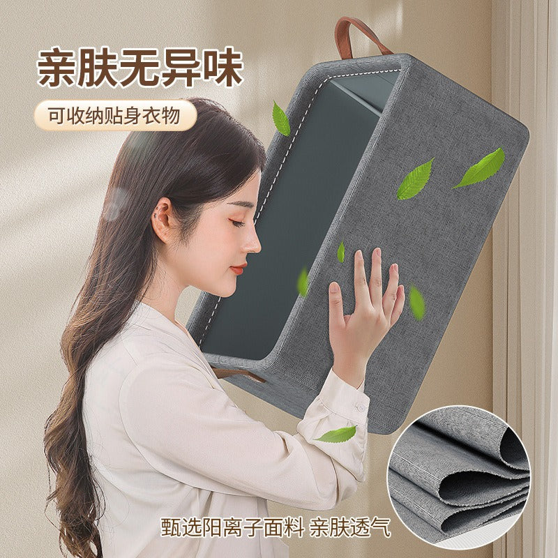 cationic folding bold steel frame storage box, fabric storage box with handle, thickened clothing storage box finishing