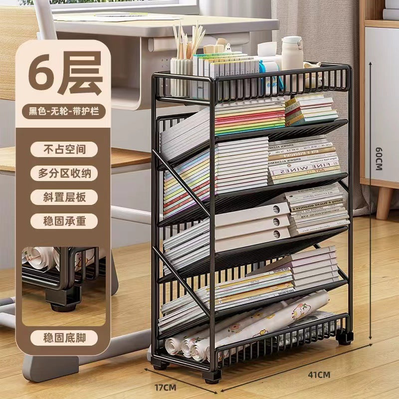 Classroom movable desktop bookshelf student textbook organizer floor storage rack children's home small bookshelf