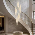 Accessible luxury postmodern house height living room lamp duplex staircase full copper marble dining room chandelier casual bedroom lighting fixture