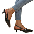 European and american pointed-toe low heel sandals, 2026 summer new arrivals, buckled leather sexy stiletto heels, plus size cross-border closed-toe sandals for women