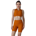 Custom fashion five-point shorts yoga outfit set for women - activewear two-piece set with sports bra and compression leggings - made-to-order