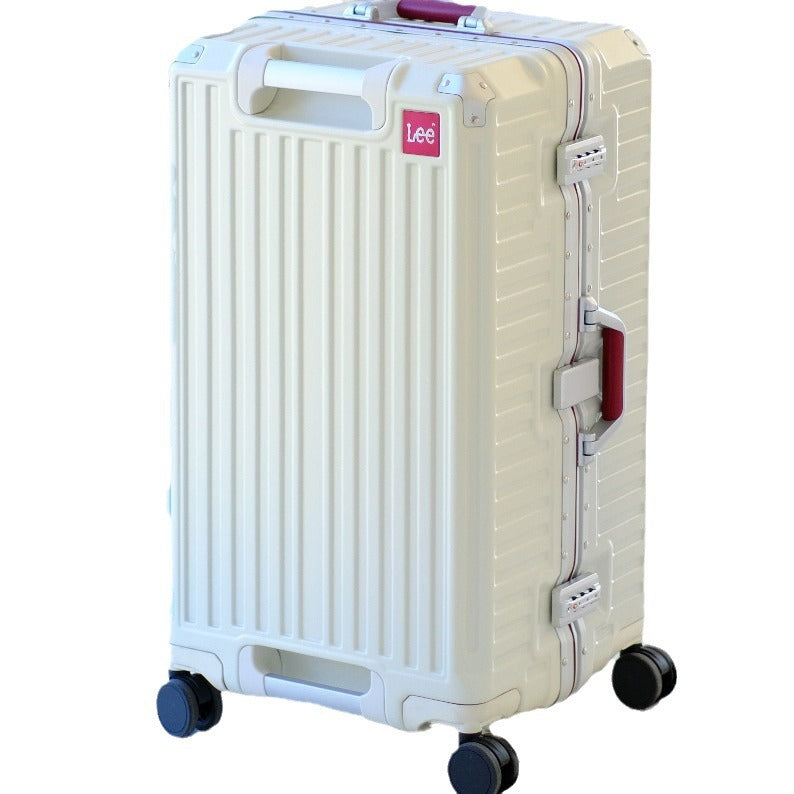 Lee large-capacity suitcase women's 20-inch boarding trolley case aluminum frame universal wheel suitcase 30-inch password bag