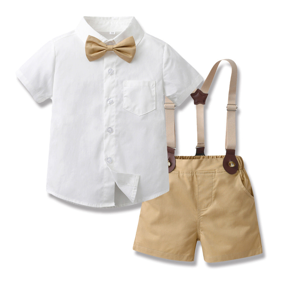 boyssuitk-stylenew arrivalwhite shirtkids handsome fashionable spring and summer baby style trendy birthday children's clothing