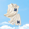 Boys' summer outfit : new polo shirt & breathable sports set - sleeveless two-piece kids' clothing - cross-border wholesale