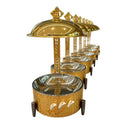 Wedding hotel stainless steel gold 8l fuel heater buffet catering insulation heater banquet catering hanging cover type