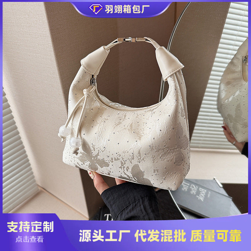 Foreign trade new Chinese style national style bag women's summer 2025 new fashion messenger bag niche casual portable dumpling bag