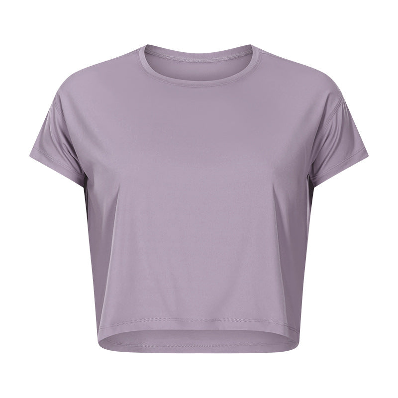 European and american new sexy cropped yoga top - women's quick-dry, loose-fit, breathable outdoor sports & fitness apparel ds071
