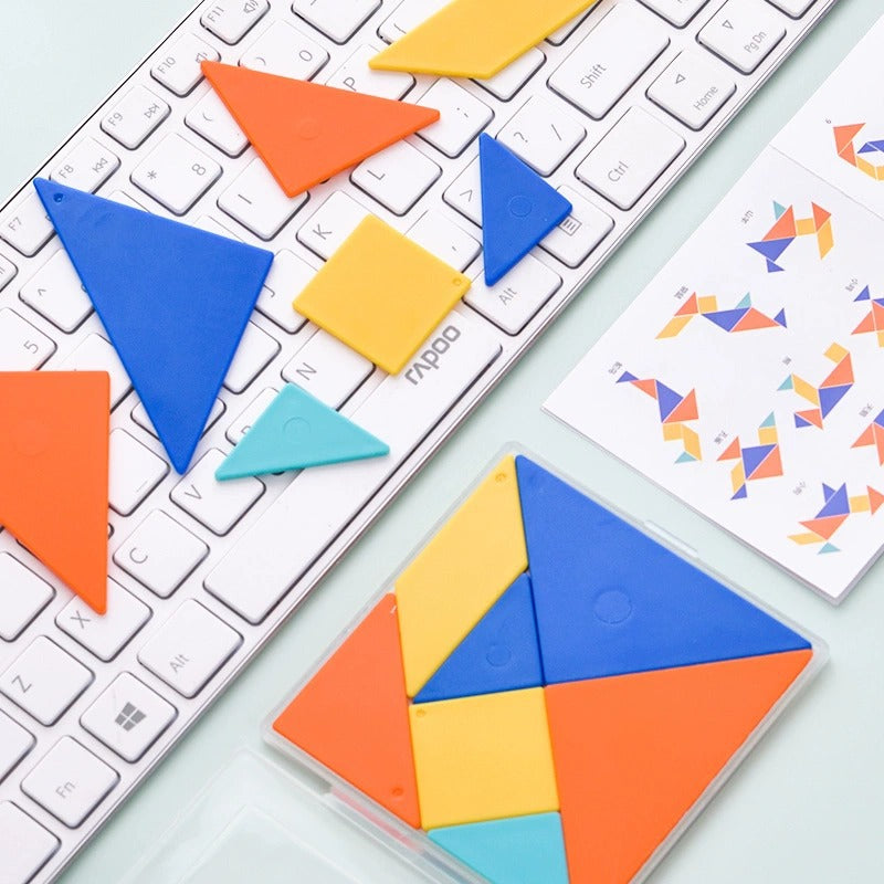Deli tangram puzzle kindergarten educational toys teaching aids for primary and secondary school students