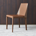 Italian minimalist saddle leather chair - modern luxury dining chair for home, designer backrest chair, wholesale stool