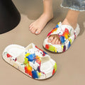 Cross slippers women's 2026 summer new arrival popular fashion graffiti outwear thick sole home indoor one-line sandals