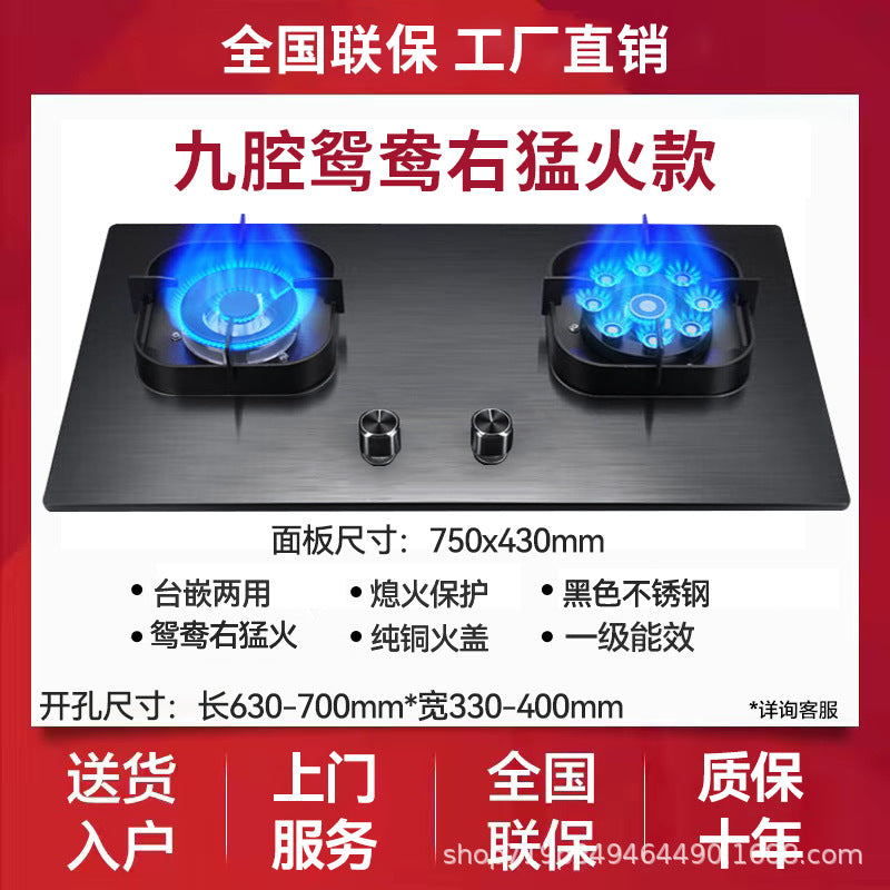German-engineered high-power gas stove - home use, double burner, countertop/built-in, natural gas/lpg compatible, new energy-efficient cooktop