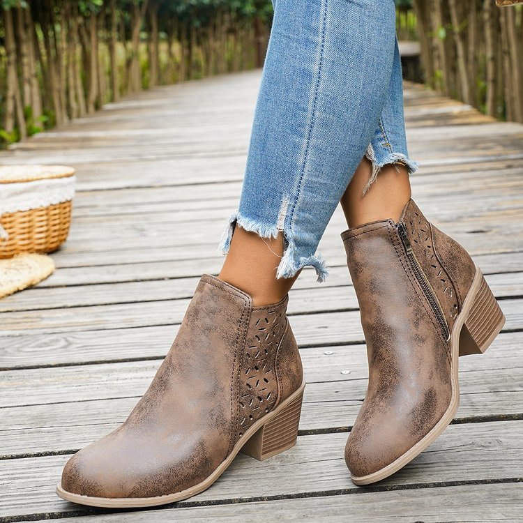 autumn new arrival: plus size chunky heel ankle boots for women, sizes 36-43. price difference: $0.67. available for  and  dropshipping