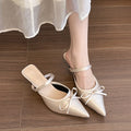 Pointed-toe stiletto slippers, women's outerwear slip-on mules, 2026 summer fashion european and american style high heels wholesale
