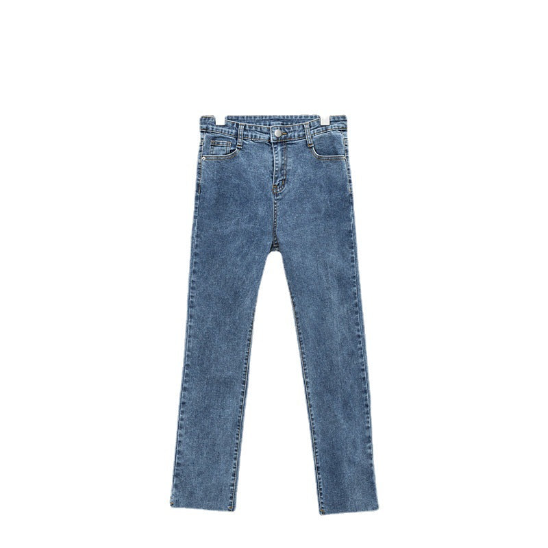 Straight-leg jeans,  new style, chic and fashionable denim cropped pants, comfortable and casual, stretchy and versatile women's jeans