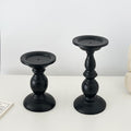Quirky & creative retro black roman column candle holder - iron art decorative tabletop accent for aromatherapy candles
