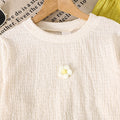 Girls' outfit: cross-border children's wear,  autumn new collection, 3d floral long-sleeve top and bow-tie pants two-piece set