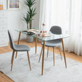 Glass dining table small apartment table for homecasual cream style rectangular tempered glass dining table