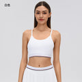 Color block sports bra women's spaghetti strap pilates fitness underwear mesh patchwork breathable yoga tank top d26107