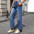 Wishfashion cross-border export women's clothing  independent station new washed loose wide-leg jeans nine-point pants