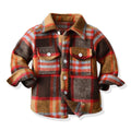 Japanese and korean style children's shirts - new export collection: kids' shirts, turn-down collar, boys' plaid long-sleeve flannel shirt