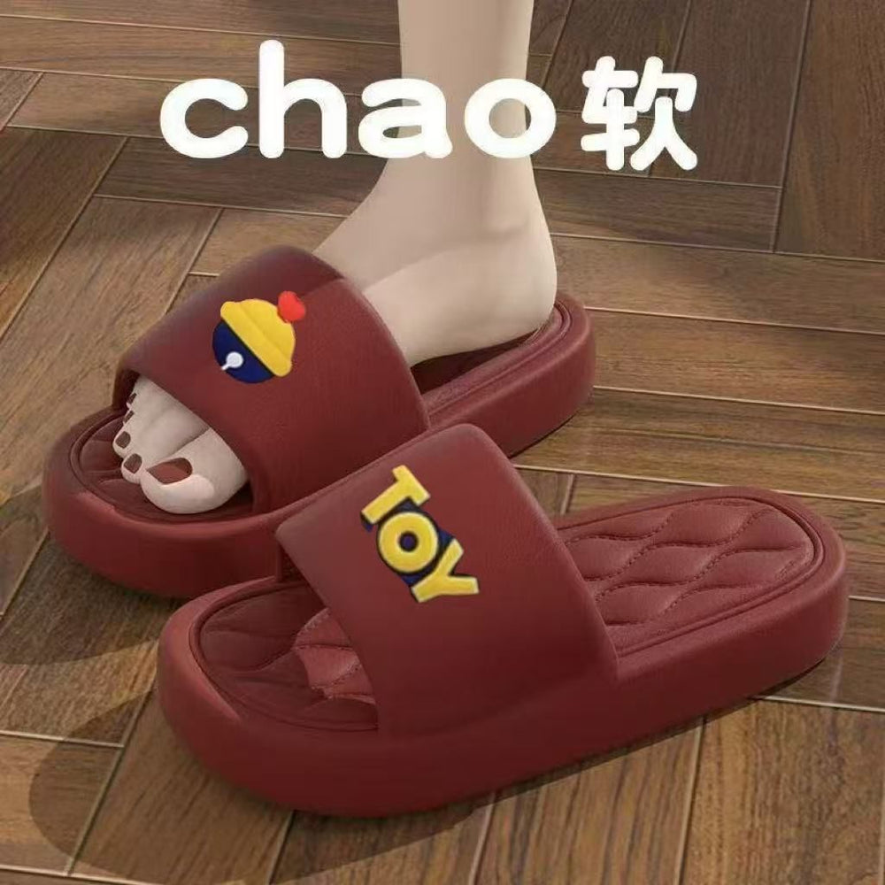 Thick sole slippers women's summer bathroom non-slipplaidcouple shoes home thick sole seaside sandals slippers couple sandals wholesale
