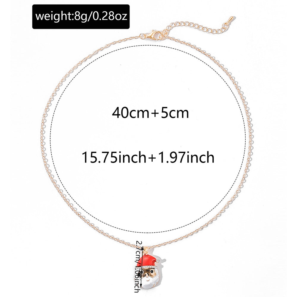 Wholesale christmas necklaces: european and american cross-border jewelry, high-end, instagram-style, diamond-studded wishing santa claus necklace for women