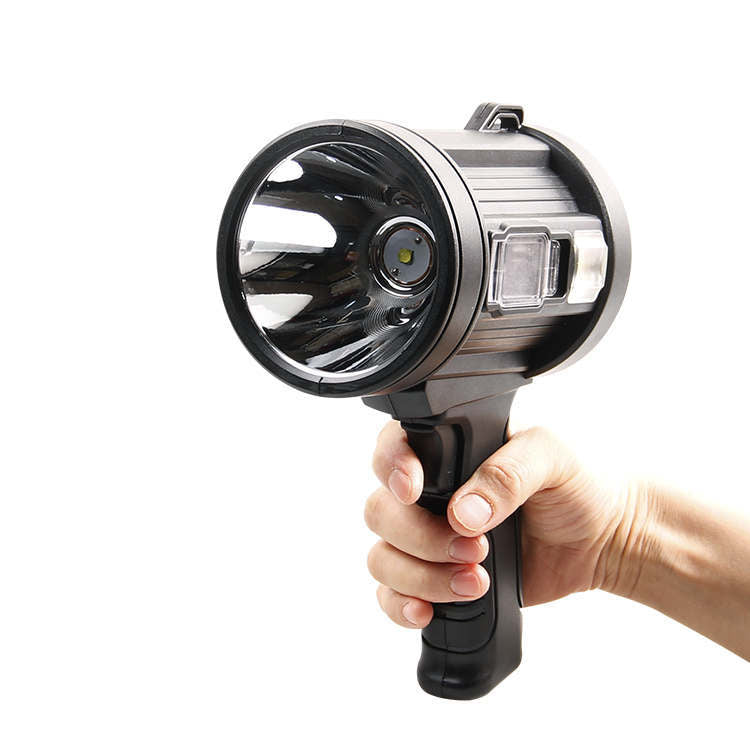 Cross-border new solar USB charging hand-held LED multi-light source power display long-range strong light flashlight