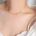 Frenchcasual small gold bean gold ball lace feel super fairy elegant clavicle chain necklace niche style design