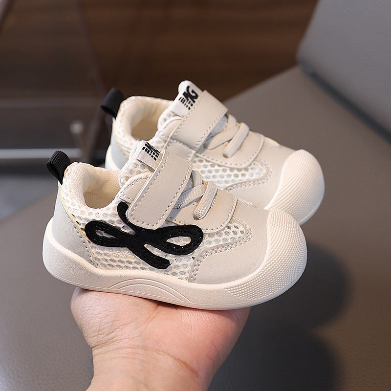Spring/summer new arrival: baby soft-soled breathable mesh shoes with velcro closure - anti-slip prewalker shoes for infants and toddlers, perfect for boys