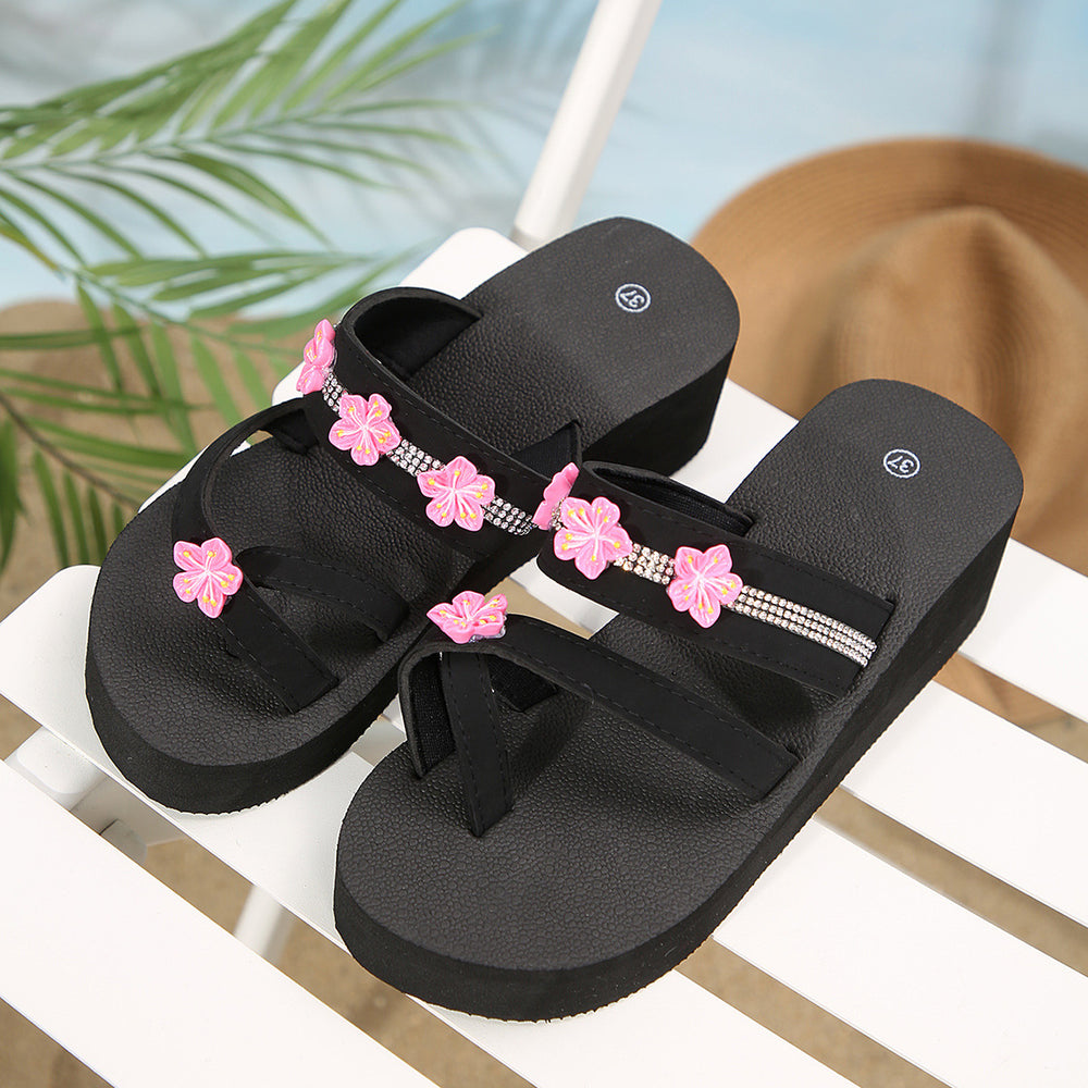 Camellia fashion new thick sole plus size flip flops 2025 summer new korean niche style sandals and slippers for women