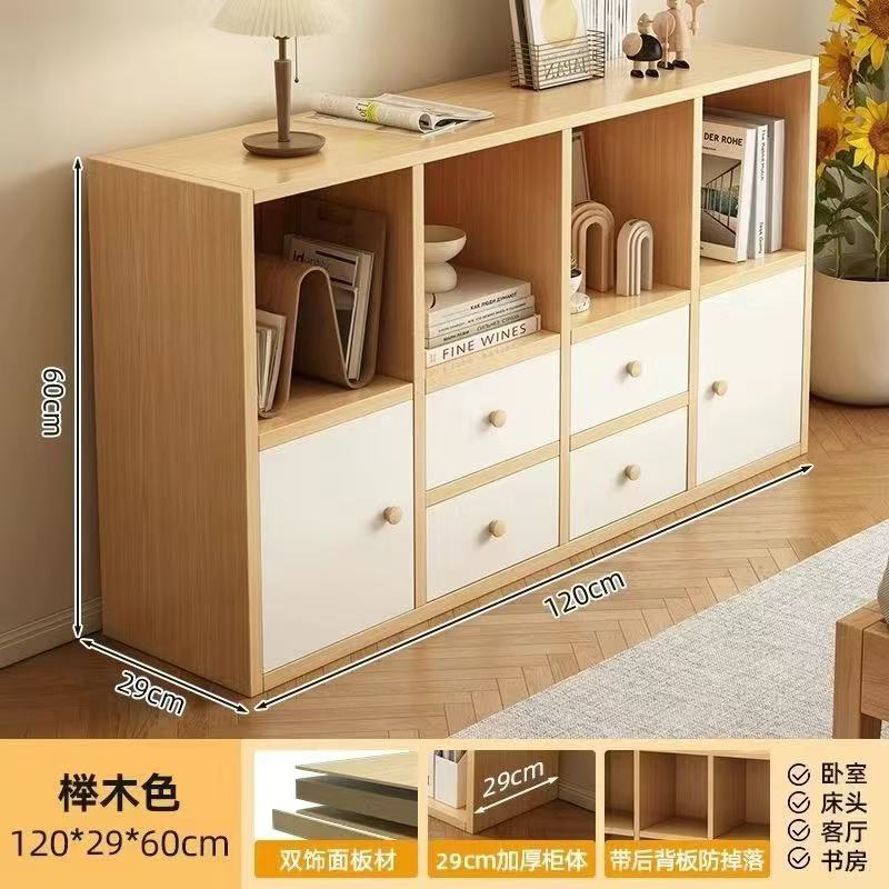 Simple bookcase all-in-one cabinet wall-mounted storage sofa side cabinet living room partition storage multi-layer storage cabinet bedside