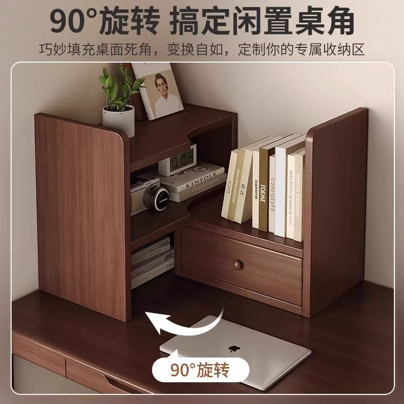 Solid wood core desktop bookshelf dormitory desktop storage office station storage simple corner multi-layer telescopic bookcase