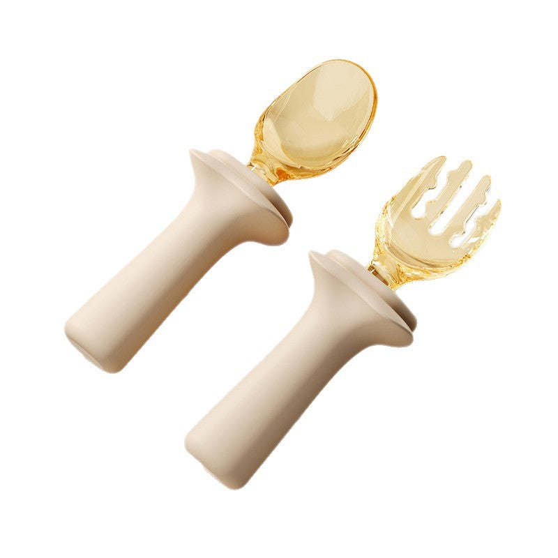 Kids food supplement spoon ppsu yuanbao spoon baby independent eating spoon baby for home silicone fork spoon food supplement tableware
