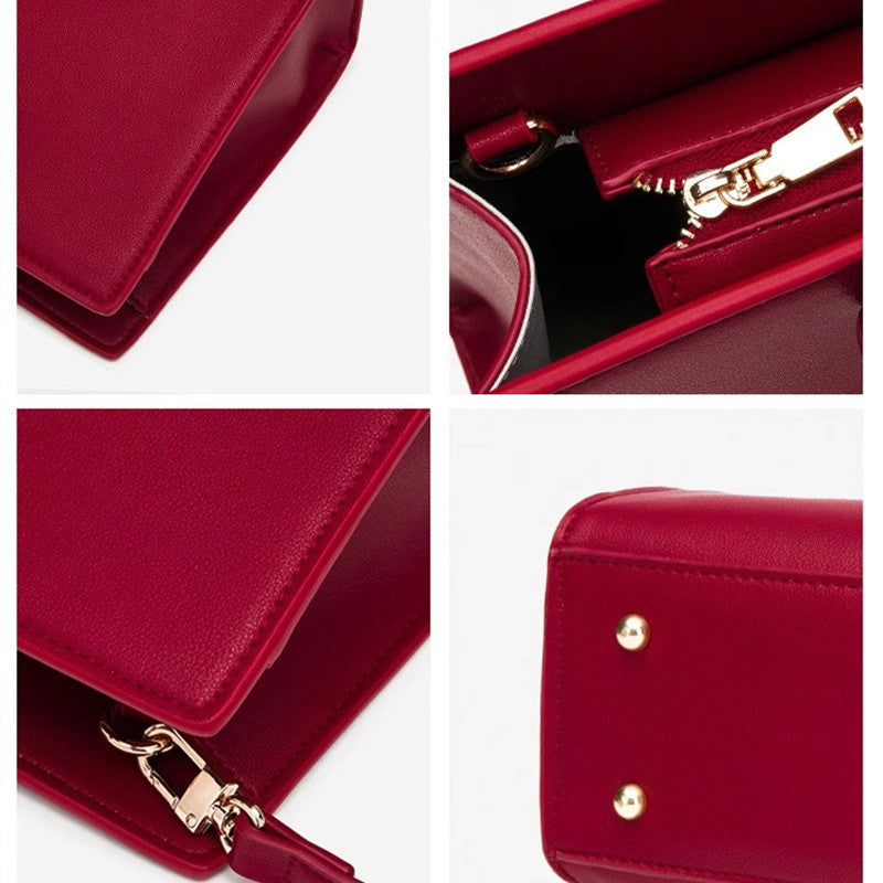 Bridal bag red wedding bag niche design bag 2025 new high-end single shoulder crossbody handbag exquisite