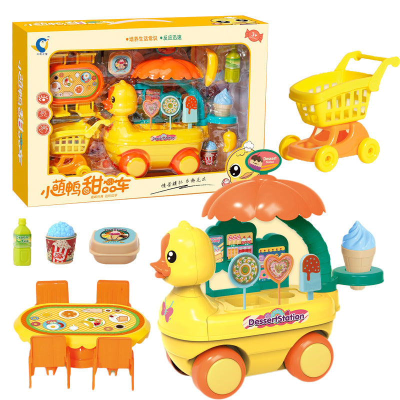 Children's play house dessert car simulation kitchen toys boys and girls training institutions big gift box set street stall wholesale