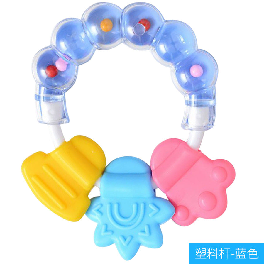 English Card Baby Toothpaste Bite Music Baby Silicone Toothpaste Teeth Grinding Fixer with Rattle Sound Toothpaste