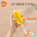Silicone bottle brush 360 degree rotate baby pacifier brush straw brush bottle brush cleaning suit cleaning brush